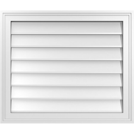 Ekena Millwork Vertical Surface Mount PVC Gable Vnt: Non-Functional, w/2"W x 1-1/2"H, Brickmould Frame, 26"W x 22"H GVPVE26X2202SN
